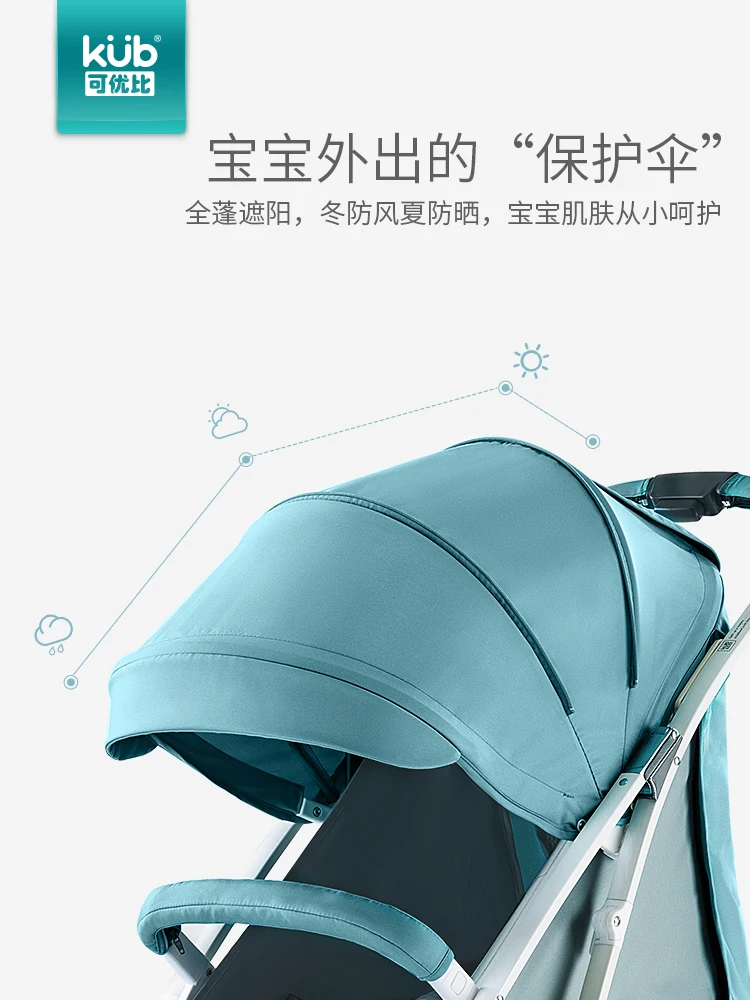 Легкая детская коляска с одной кнопкой складная высокая посадка можно сидеть