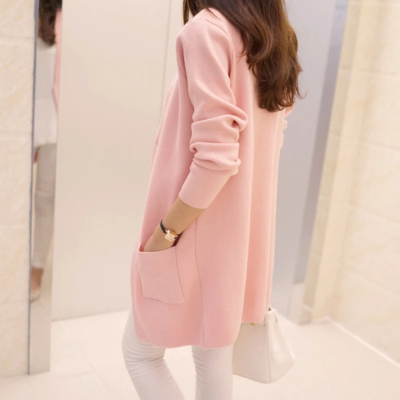 Casual Cardigan Women Knit Sweater 2020 Spring Autumn Long Knitted Korean Slim Cardigans Tops Loose Coats Female |