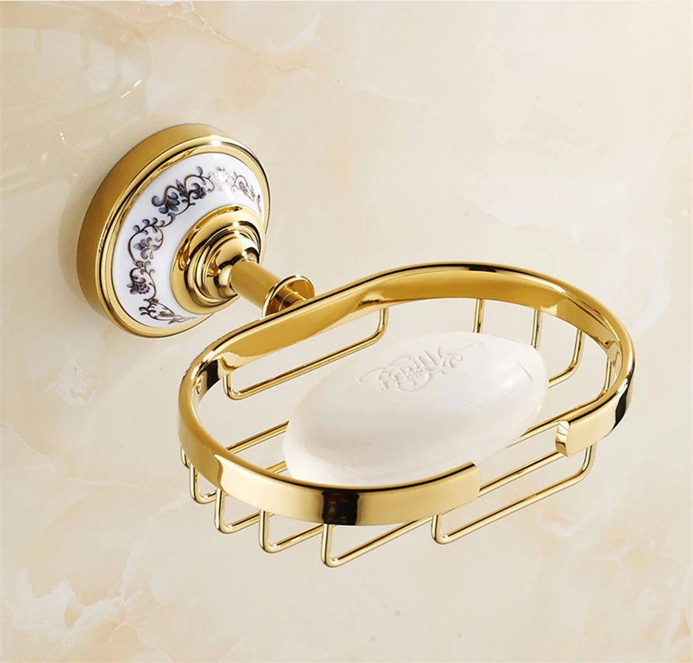 Античная Латунь Золотой Готовые Мыло Корзина Мыльница Аксессуары Для Ванной