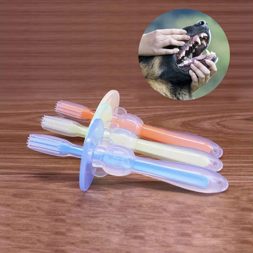 Профессиональная силиконовая Мягкая зубная щетка для собак защита от