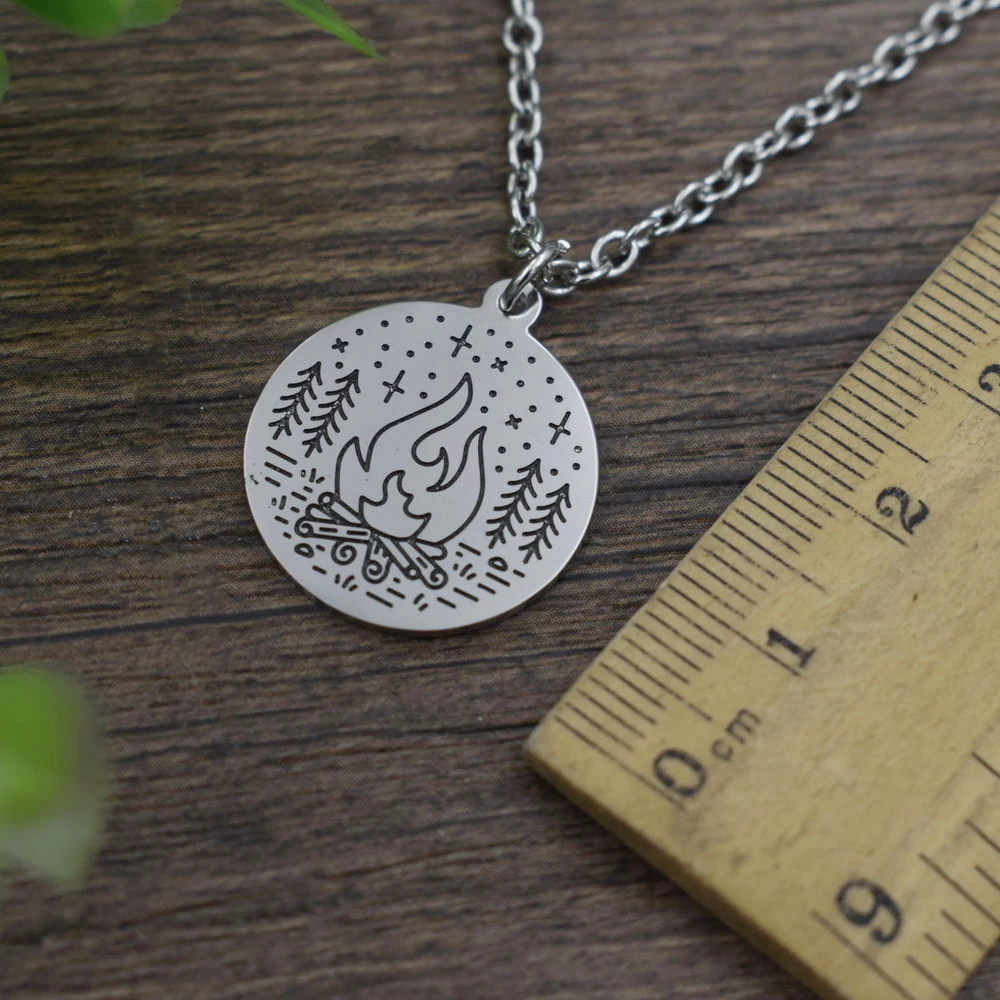 SanLan 1 шт ожерелье CAMPFIRE Camper Camp Fire Charm под звездами туристический шатер подарок для