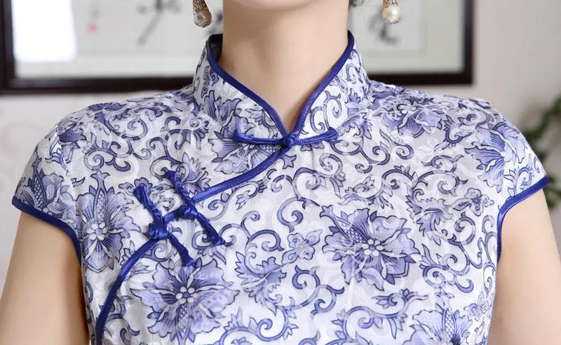 Новое летнее платье с новогодней елкой, бумажный платье Vestido без рукавов, женские вечерние платья Qipao с высоким воротом, уникальные вечерние платья