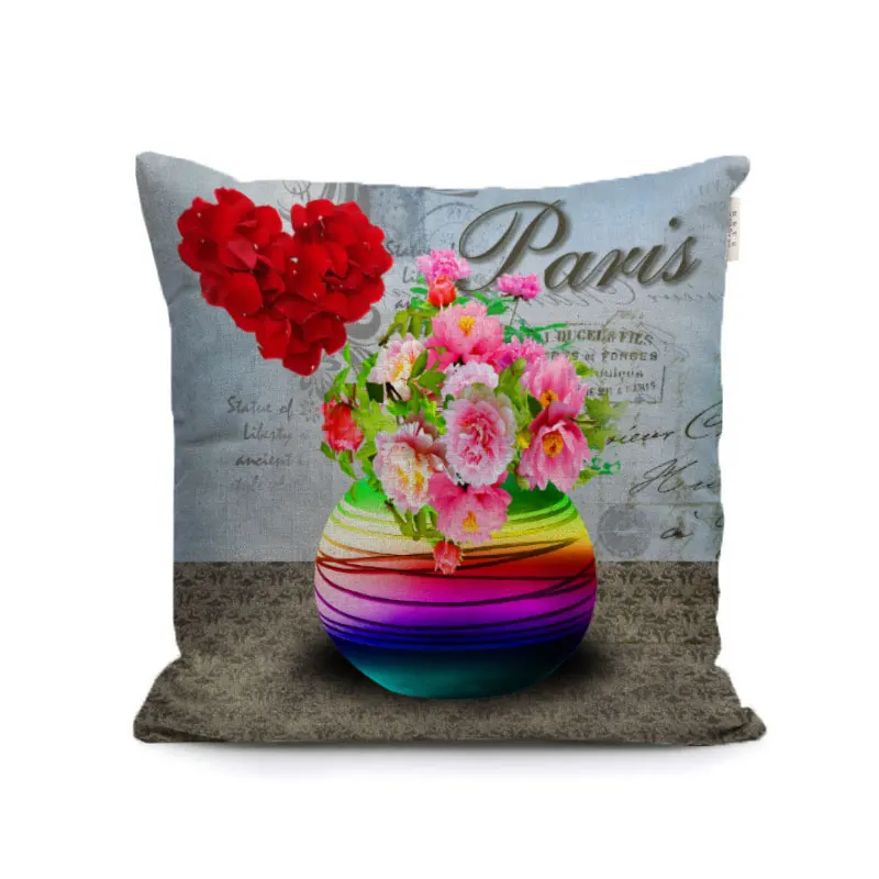 NORDIC painting flower vase cushion cover decor oil paintings throw pillow cases for sofa chair home living room | Дом и сад