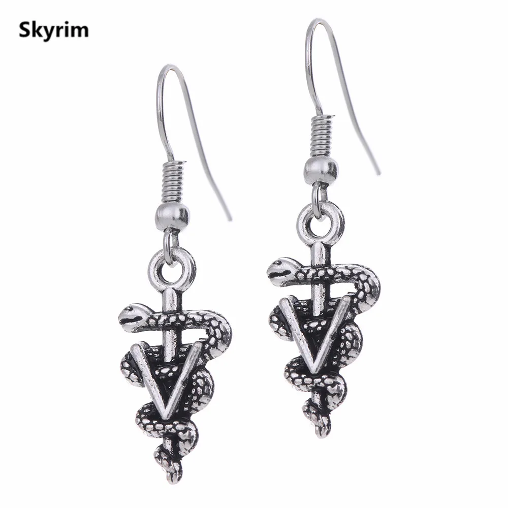 Skyrim религиозные серьга со змеями женский маленький висячие серьги выводы для
