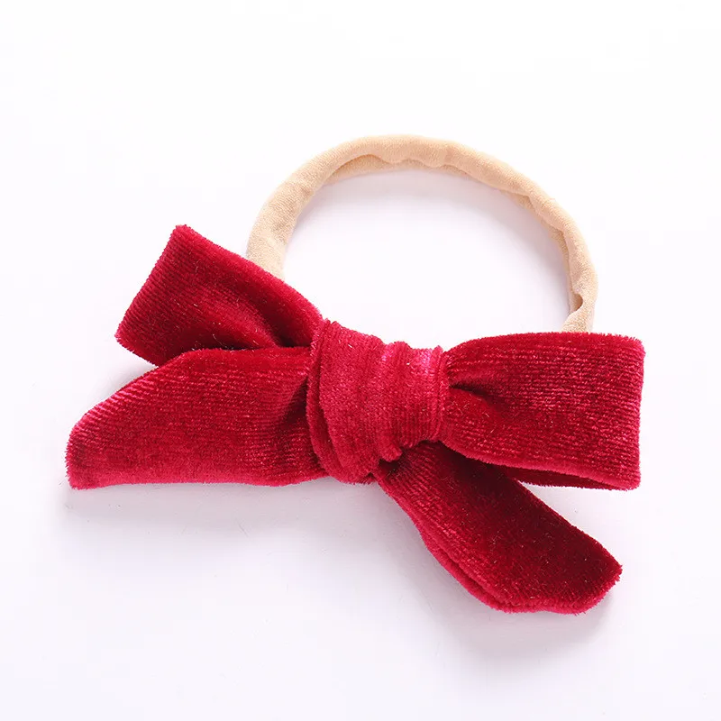 Dejorchicoco Sweet Lovely Velvet Nylon Headbands Fashion Kids Girls Elastic Head Bands Cute Bow Wrap Hair Wears | Детская одежда и