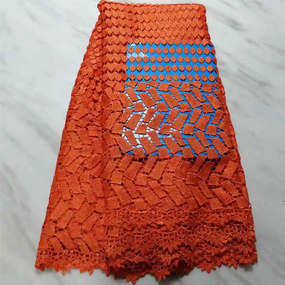 Отличное качество, гипюр lace2019последняя африканская кружевная ткань для вечерние длинные платья Win5r6g Оранжевый Золотой желтый - Цвет: as color5