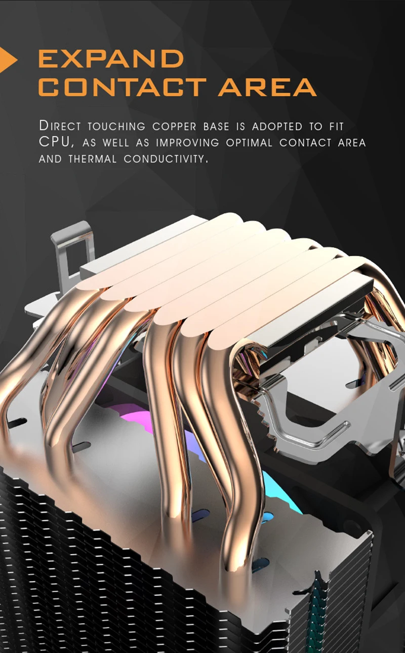Aigo L6 кулер для процессора 6 тепловых трубок двухбашенный радиатор 90 мм светодиодный вентилятор 4pin вентилятор для процессора охлаждения для компьютера LGA775/115x/1366 AM2/AM3/AM4