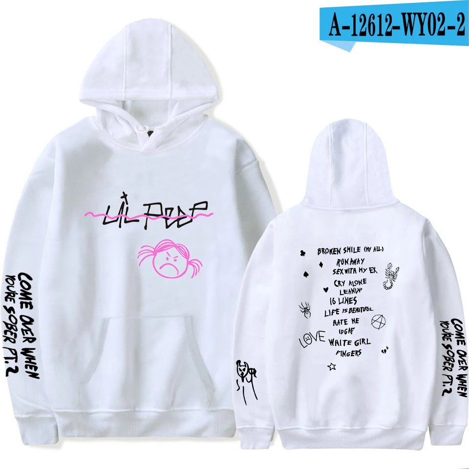 white Горячая новинка Мужская толстовка lil peep с принтом, сохраняющая тепло, женская белая толстовка с капюшоном для отдыха для мальчиков и девочек, мягкие хлопковые свитшоты со смайликом - Цвет: white