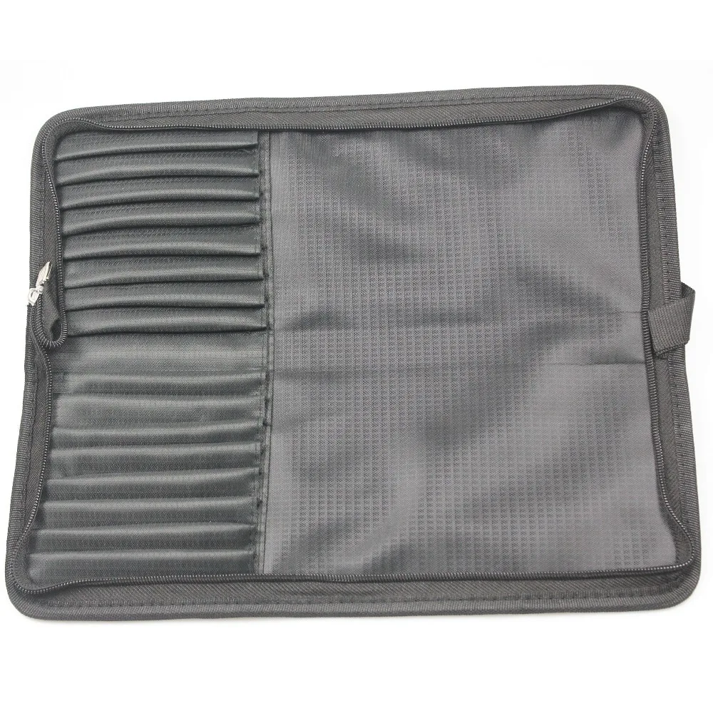 Ткань Оксфорд на молнии Кисть сумка с 12+ 2 отверстия Professional School& Office Pencil Case