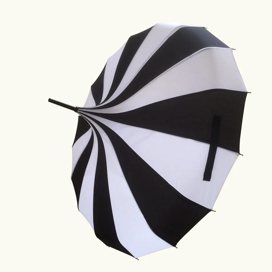 Зонт для гольфа в черно белую полоску с длинной ручкой|umbrella display|umbrella fanumbrella automat |