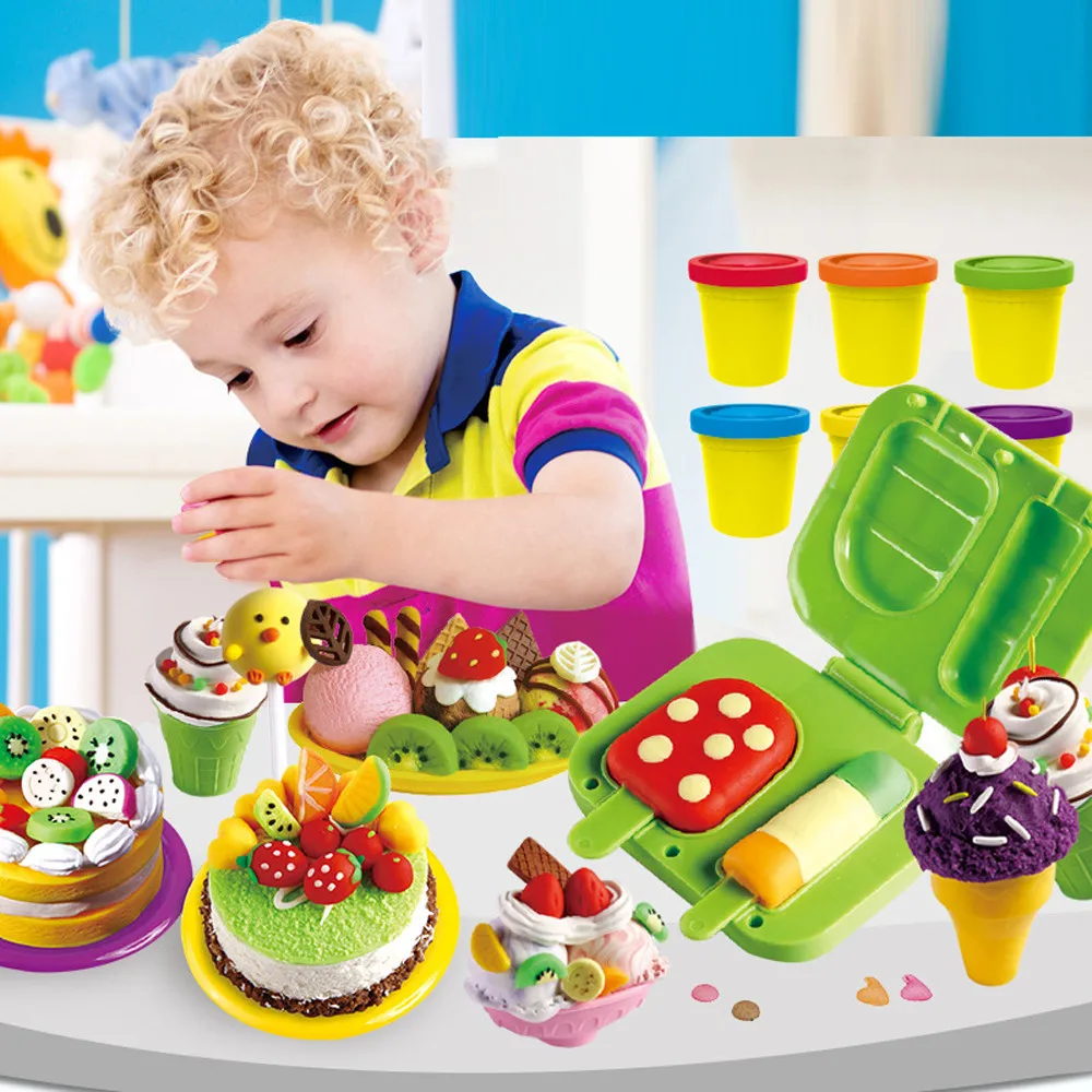 Детская ролевая игра форма для теста набор мороженое леденцовый торт мягкий пластилин, детская игрушка, обучающая готовке играть игрушка в подарок T6