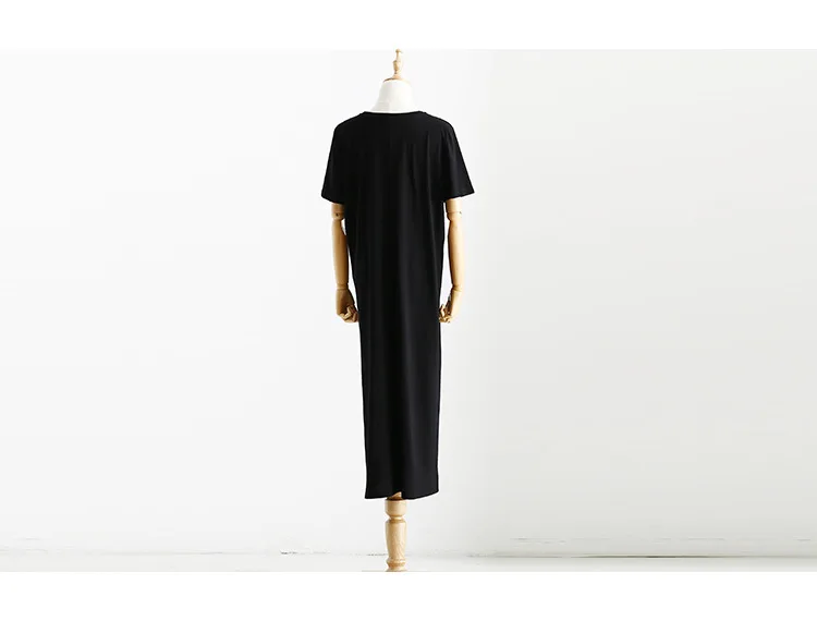 Женское платье-футболка макси с разрезом летнее пляжное повседневное