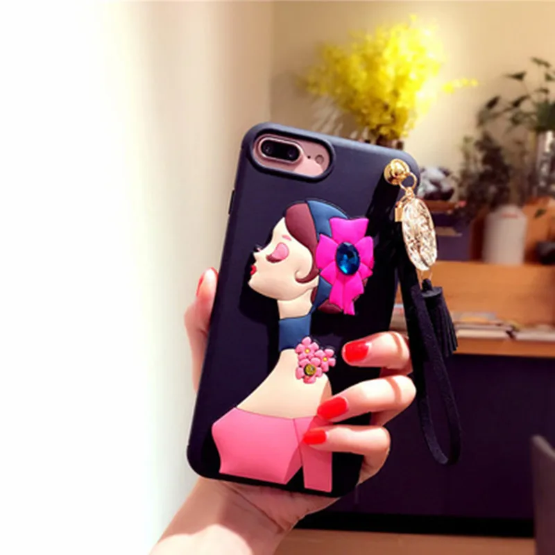 Goddess Tassel Rivet Case For iPhone 6 6s Vintage Elegance With Rhinestone Lanyard Shell 7 8 Plus Phone Cases |