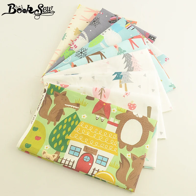 Стеганая Ткань Booksew 100% хлопок Twill 8 шт./лот 40x50 см ткань для скрапбукинга материал