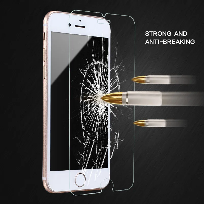 Защитное стекло 9H закаленное для iPhone 6 6S 5S 7 8 X SE 4S 5 5C | Мобильные телефоны и