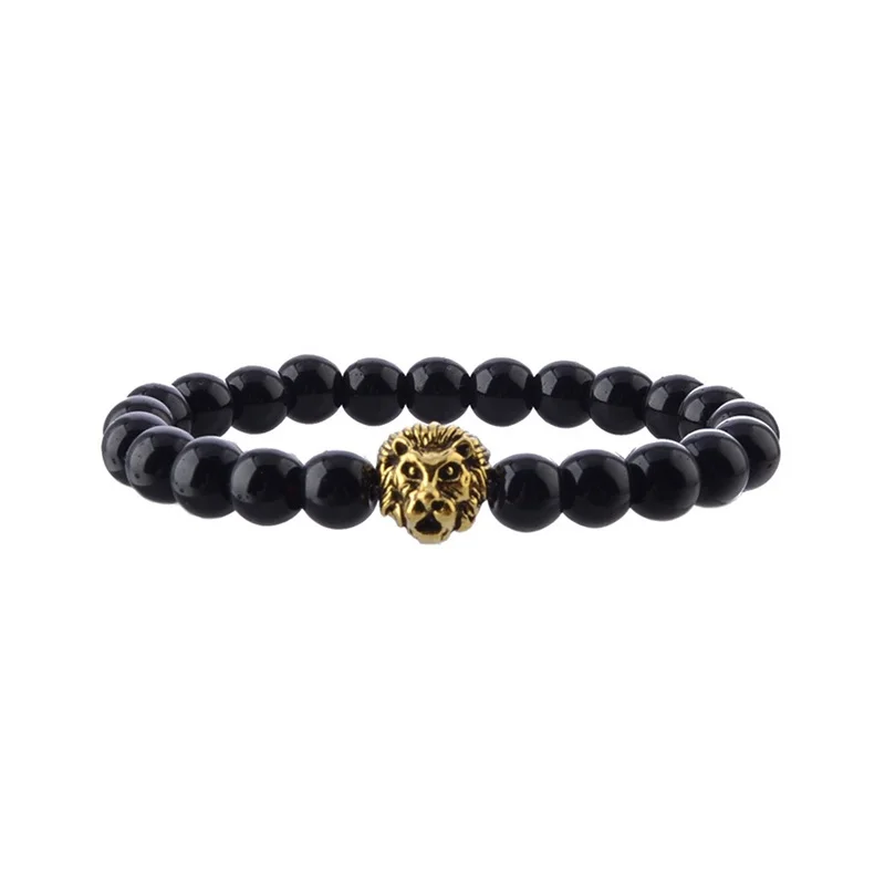 2 шт./компл. личность голова льва Корона черный бусы Многослойные набор с золотым