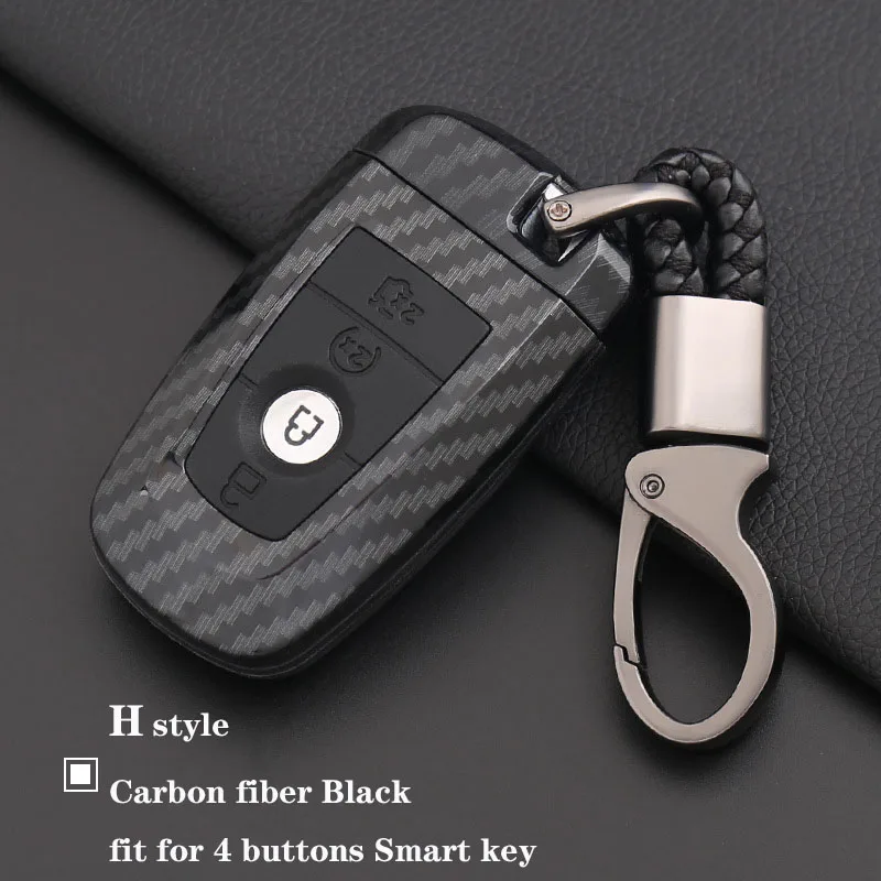 H Style Smart Black Брелок для ключей из углеродного волокна, силиконовый чехол для ключей, чехол для ключей, брелок для Ford Акссесуары Fiesta, Escort Focus Mondeo Falcon Ecosport, Kuga Edge - Название цвета: H Style Smart Black