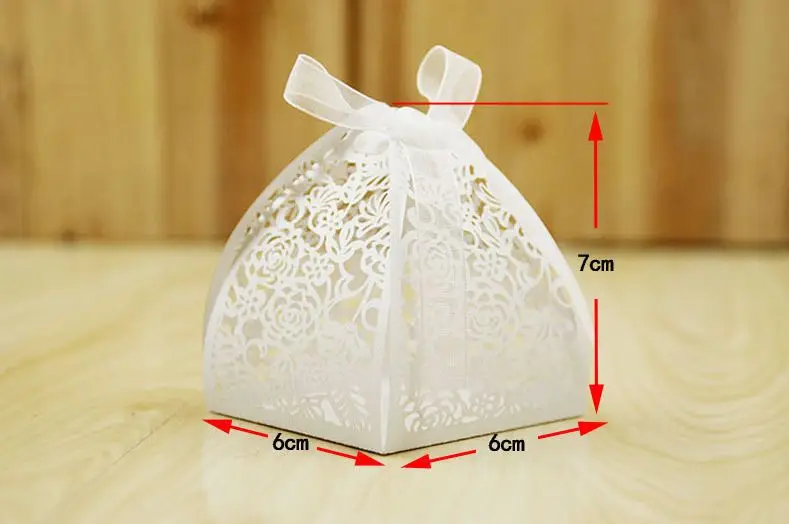 100 шт. свадебные подарочные коробки сумки пустотелая коробка для конфет с лентой