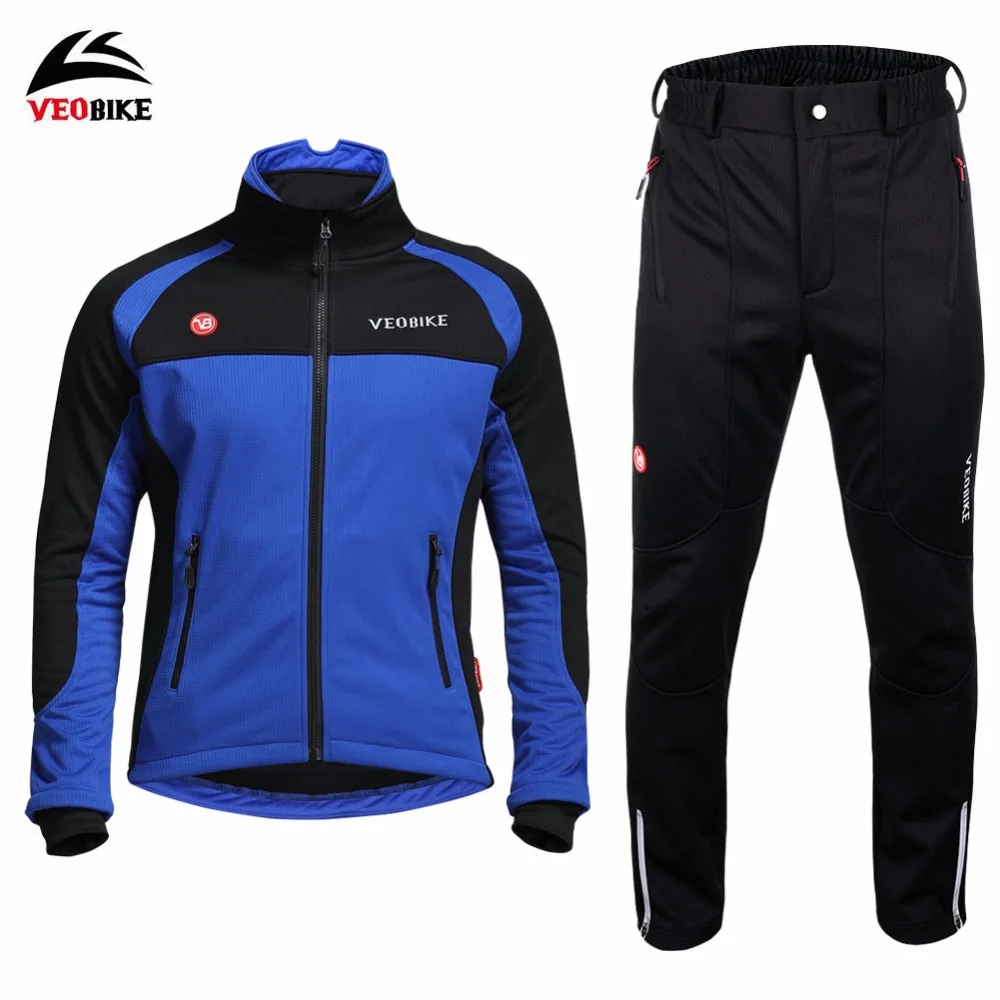 VEOBIKE 2018 Windproof Men Cycling Jacket Set Bike Winter Fleece Clothing MTB bicycle Jersey rainproof Ciclismo Maillot | Спорт и