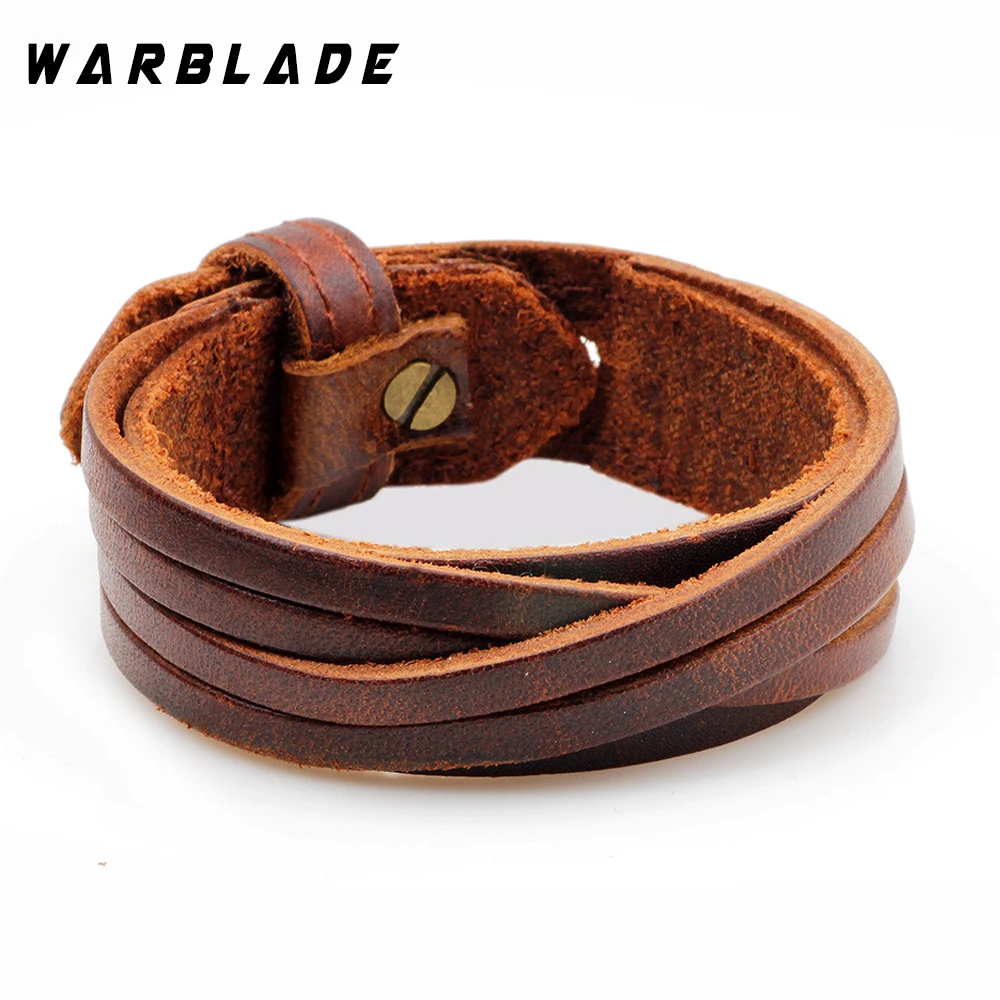 Новый модный мужской браслет WarBLade 2018 черные и коричневые браслеты из натуральной