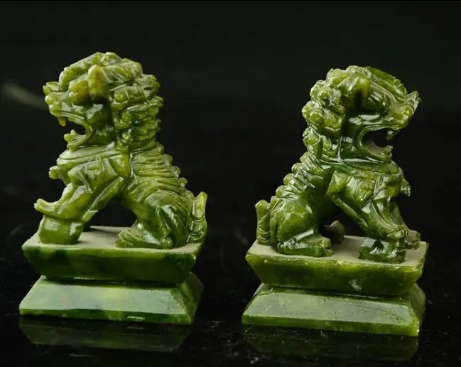 Пара 100% китайский натуральный нефрит ручной работы статуи pixiu dragon|statue china|statue