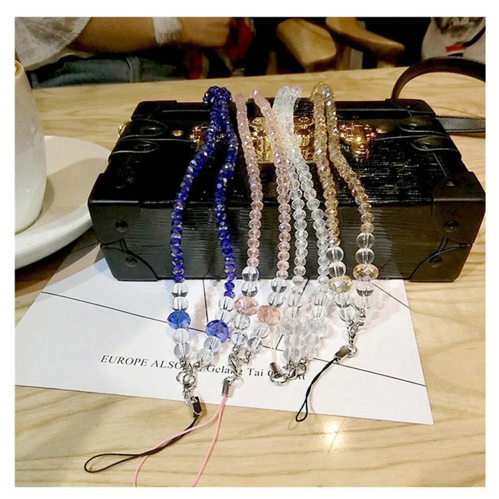 Ascromy Bling Crystal мобильный телефон ремешок на шею милый для iPhone ID Card Key Keycord Nekband брелок