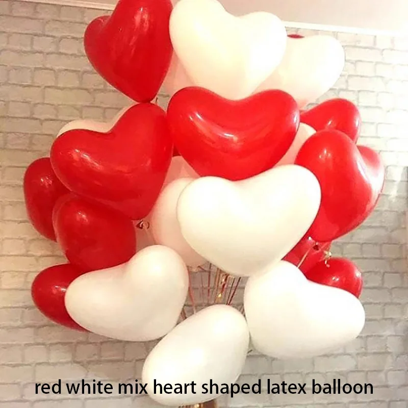 red white mix 10 шт./лот, 18 дюймов, шары на день рождения, розовое золото, красное сердце, гелиевые фольгированные шары для детского душа, День Святого Валентина, декор для свадебной вечеринки - Цвет: red white mix