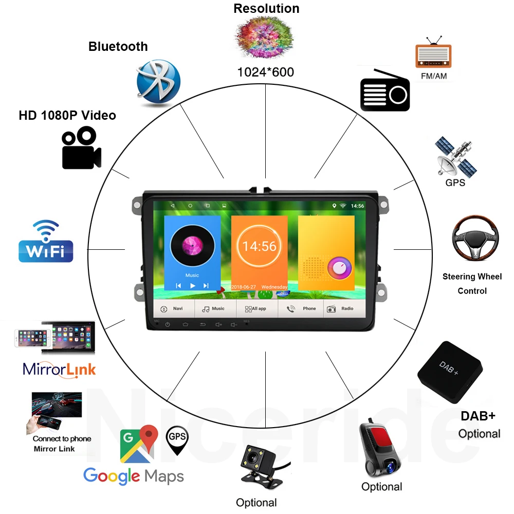 9 &quotAndroid 7 1 Автомобильный GPS навигатор для VW Volkswagen SKODA GOLF 5 Golf 6 POLO PASSAT B5 B6 JETTA TIGUAN dvd