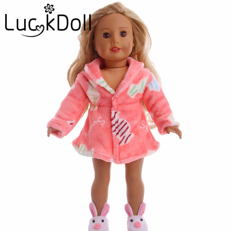 Вельветовая одежда LUCKDOLL с принтом подходит для 18 дюймовых американских кукол 43