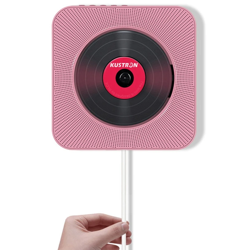 Pink Kustron настенный Bluetooth Cd-плеер Bluetooth пренатальный динамик Студенческая английская обучающая машина Hifi динамик Usb привод Pl - Цвет: Pink