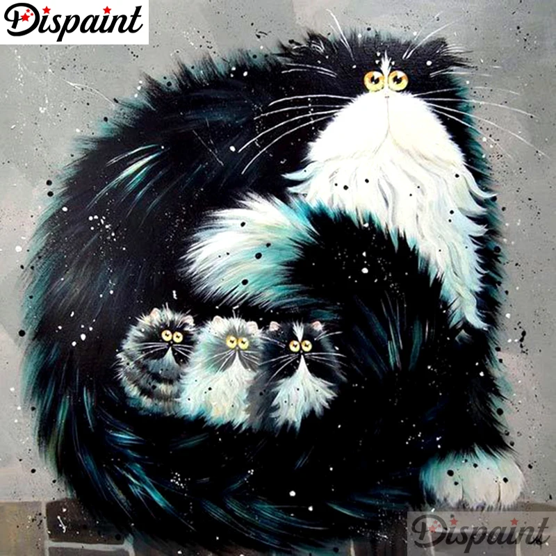 

Dispaint Full Square/Round Drill 5D DIY Diamond Painting "Cartoon cat scenery" Embroidery Cross Stitch 3D Home Decor Gift A10245