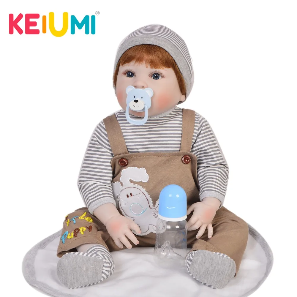 Новый дизайн 23 дюйма полный силикон винил Reborn детские куклы мальчик милый