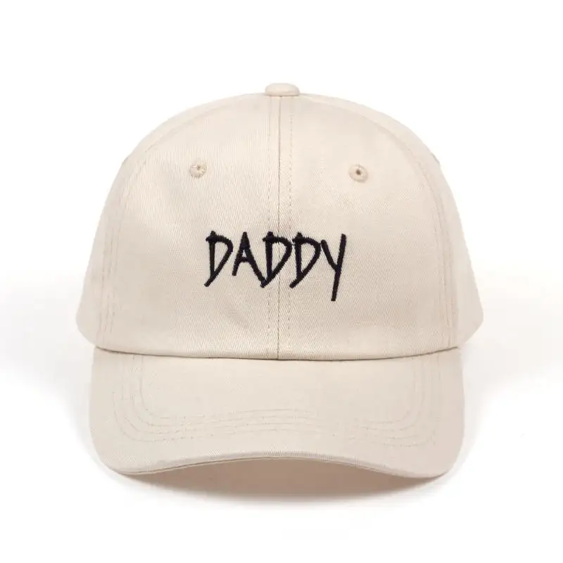 DADDY beige Новинка папа Шляпа Вышитая бейсболка шляпа мужская летняя хип-хоп кепки, шляпы - Цвет: DADDY beige