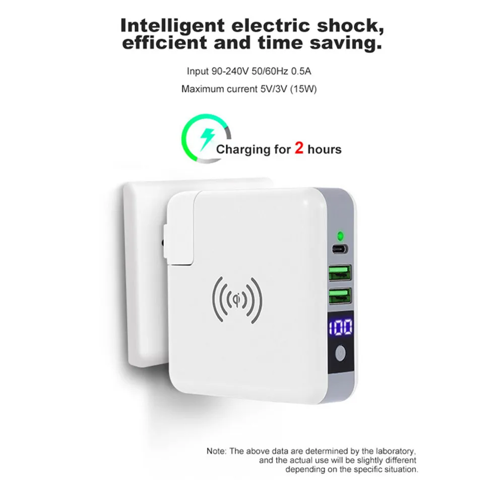 6700 мАч Беспроводное зарядное устройство Power Bank для iPhone Xiaomi переносной дорожная
