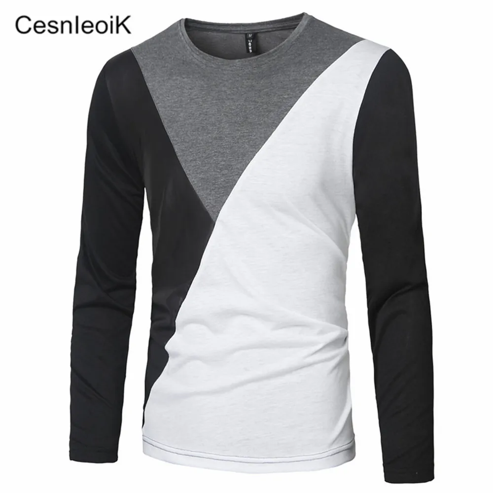 Мужская футболка с длинным рукавом модная повседневная хлопковая Футболка
