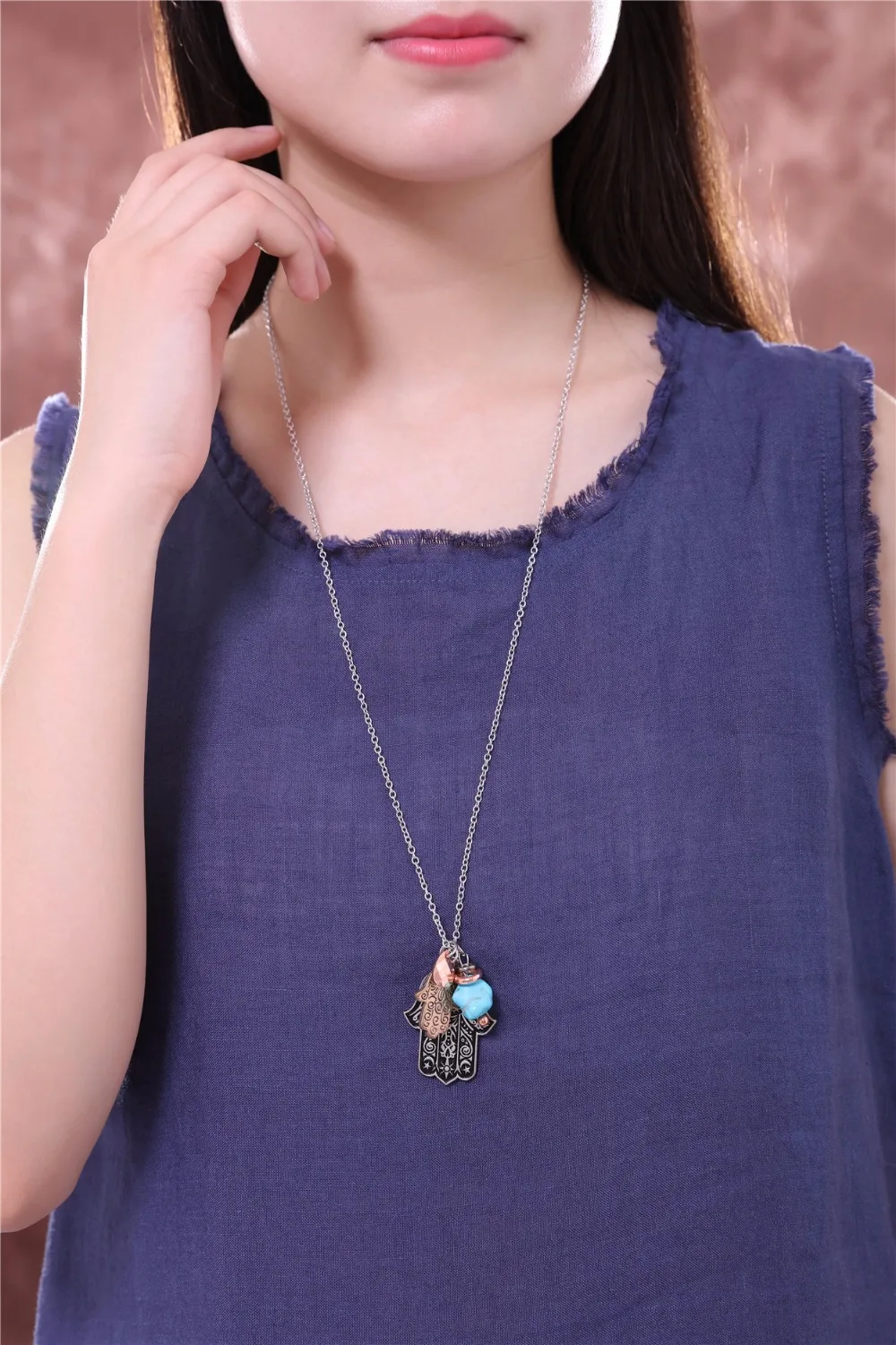 Винтаж красивые Для женщин jewelry мужчин основа для кулонов и ожерелья хамса руки