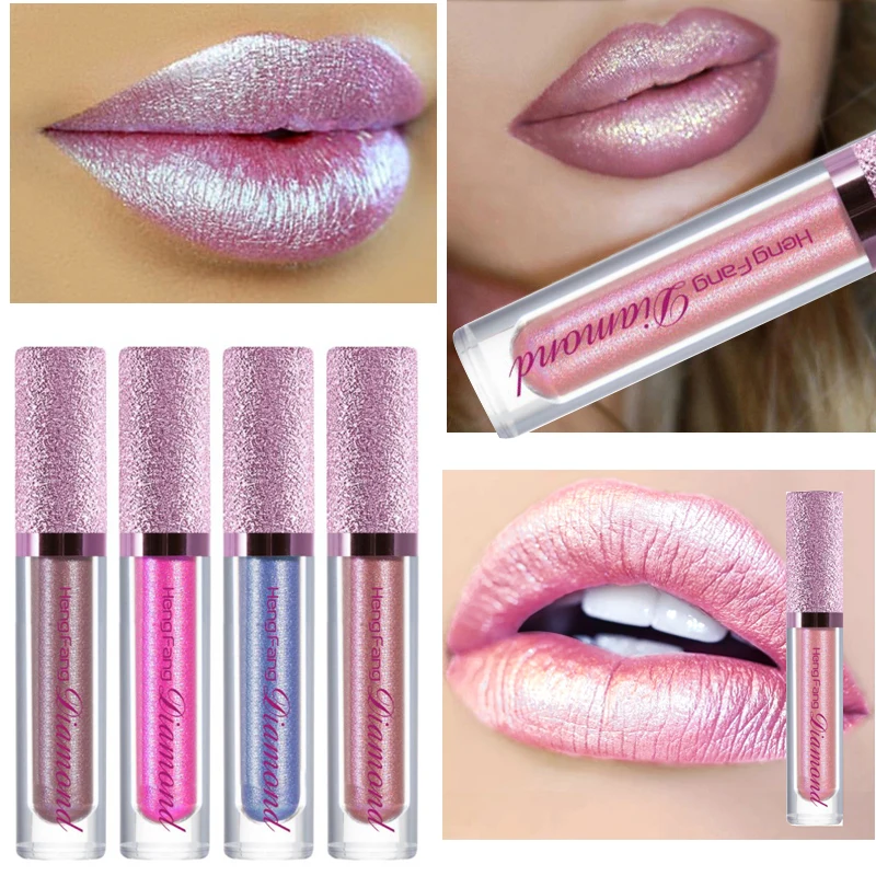 Металлическая Мерцающая помада для макияжа Красота цвета Блеск губ краска