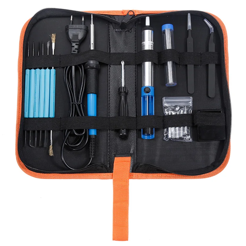 18pieces Набор паяльников Vastar 110 V/220 V 60 W, отпаивающий насос, инструменты для сварки оловянной проволоки, сумка для хранения - Цвет: 18pieces