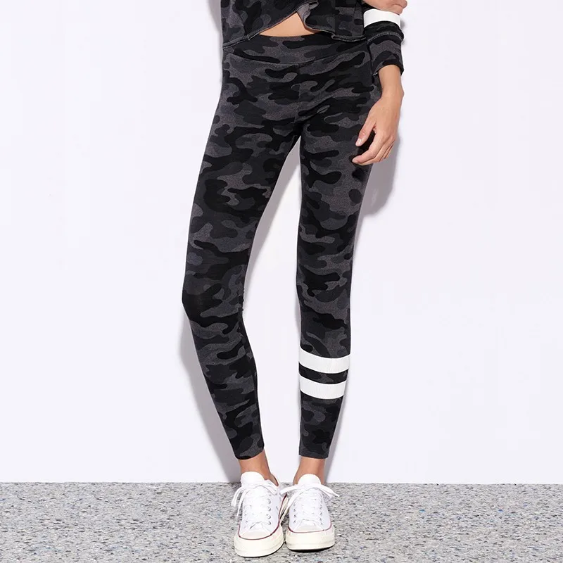Женские леггинсы для фитнеса в полоску Новые камуфляжные Спортивные Леггинсы