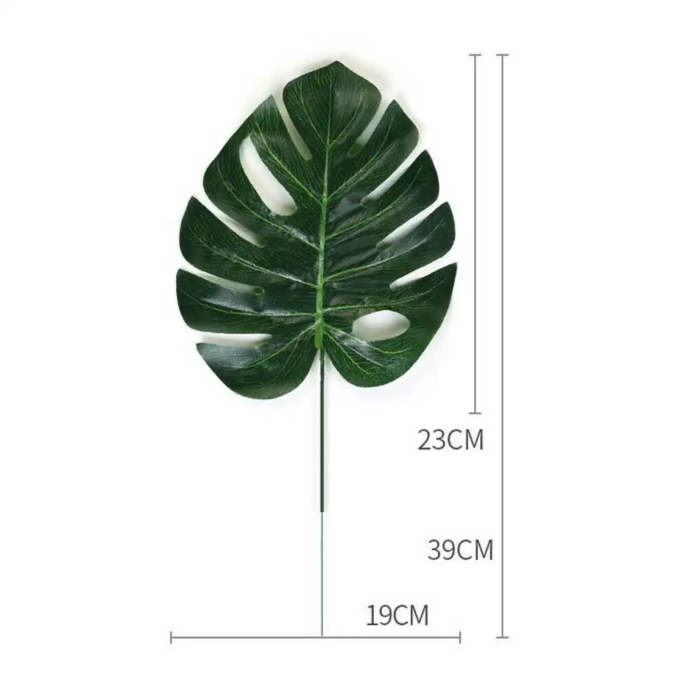 Green Monstera L Визуальный контакт 1 шт. Искусственные Поддельные Monstera Пальмовые Листья зеленые растения Свадебные DIY фото фоновый реквизит вечерние украшения - Цвет: Green Monstera L