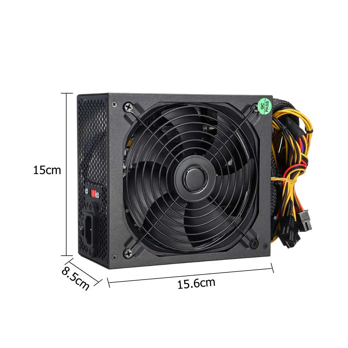 1200 Вт PFC PC источник питания 140 мм тихий светодиодный вентилятор 24 Pin PCI PSU SATA 6Pin 4Pin ATX