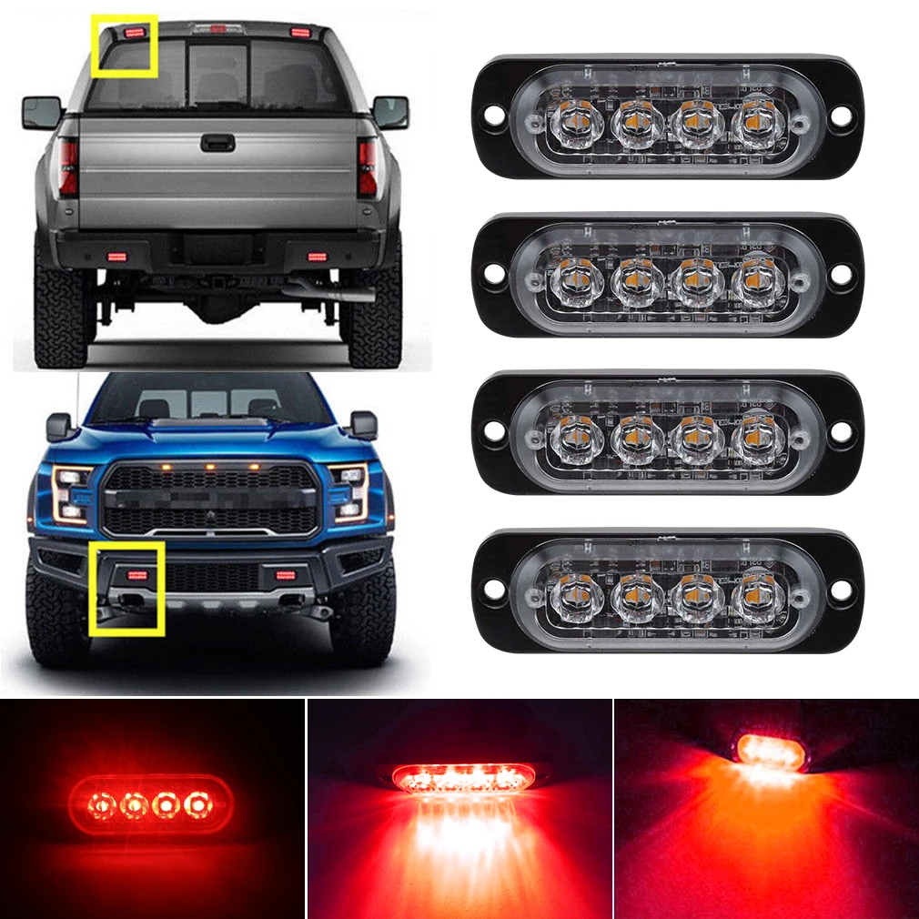 4x 4LED аварийный Маяк для автомобиля Предупреждение йный маяк аварийная вспышка