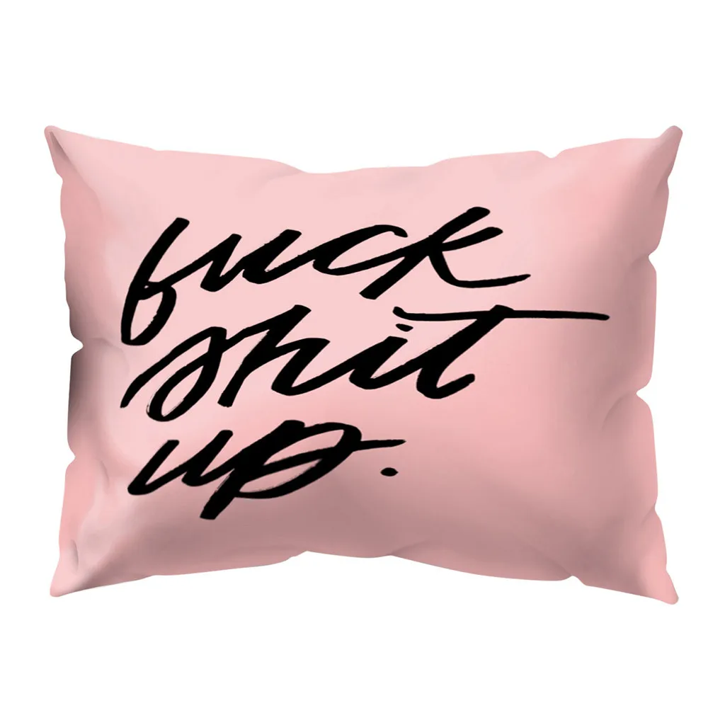 30*50cm Polyester Pillowcase Pink Girl Series Simple Letter Rectangular Home Bedroom Sofa Decoration | Дом и сад