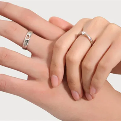 Цельные кольца из настоящего 925 пробы серебряные в форме сердца сочетающиеся для