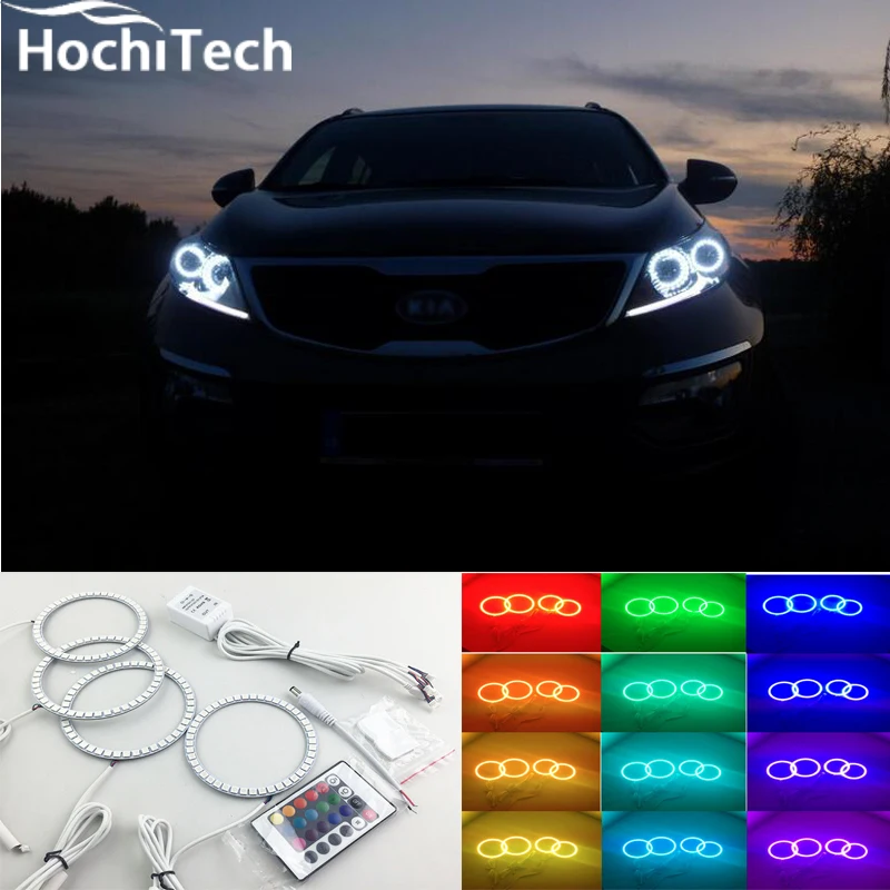 Для kia Sportage 2011 2012 2013 2014 RGB светодиодный фар колец halo ангел демон глаза с пульта