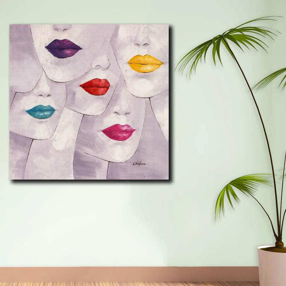 Large Size Pop Art Beautiful-Ladies Oil Painting Wall Picture Printed On Canvas Home Decor Abstract Print | Дом и сад