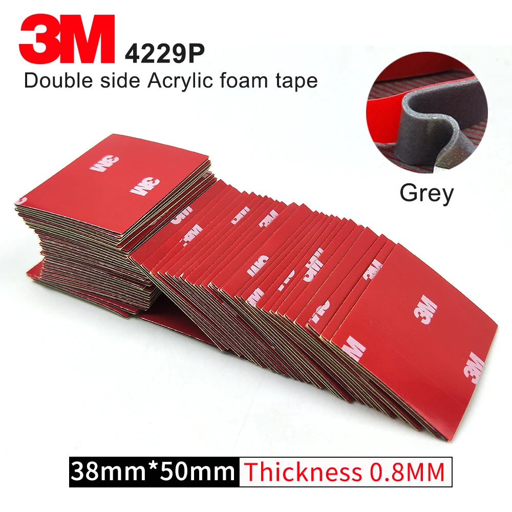 

10Pcs/Lot 3M 4229P Thickness 0.8mm Auto Two Face Acrylic Adhesive Foam Tape/high Sticky Auto Foam Tape,Size 38mm*50mm