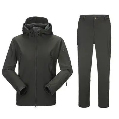 Камуфляжная одежда для охоты, Акула, кожа, мягкая оболочка, скрывающиеся тады, Tad V, уличная Тактическая Военная флисовая куртка+ униформа, штаны, костюмы - Color: 1