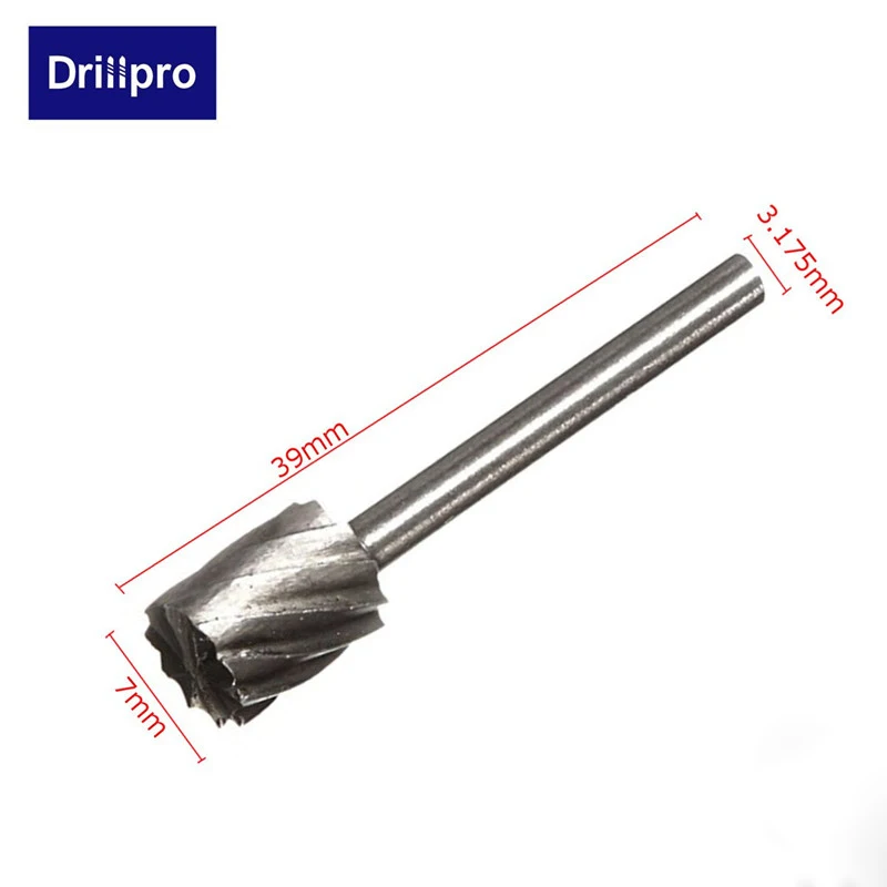 Drillpro 10 шт., 3,175 мм, HSS Фрезерные фрезы, сверла, фрезы для Dremel и роторной гравировки, аксессуары для станков