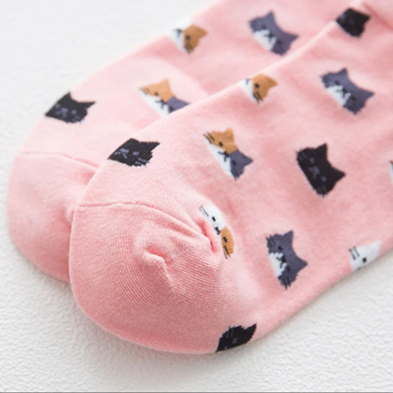 Новые модные однотонные хлопковые носки с котом и собакой женские летние короткие носки тапочки женские повседневные Мягкие носки